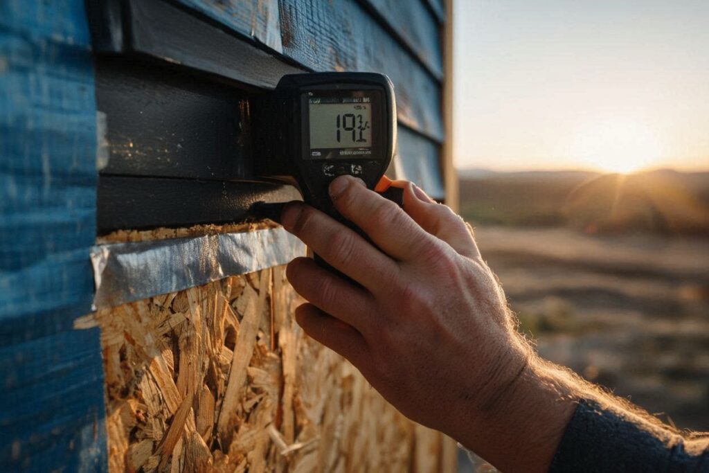 Close-up of a forensic moisture audit and window-to-wall building envelope seal in Farmington, UT (84025) by Christensen Stucco & Exteriors.